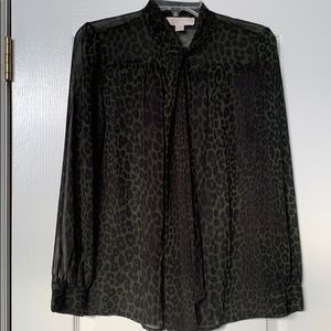 Michael Kors L/S Leopard Print Blouse P/M